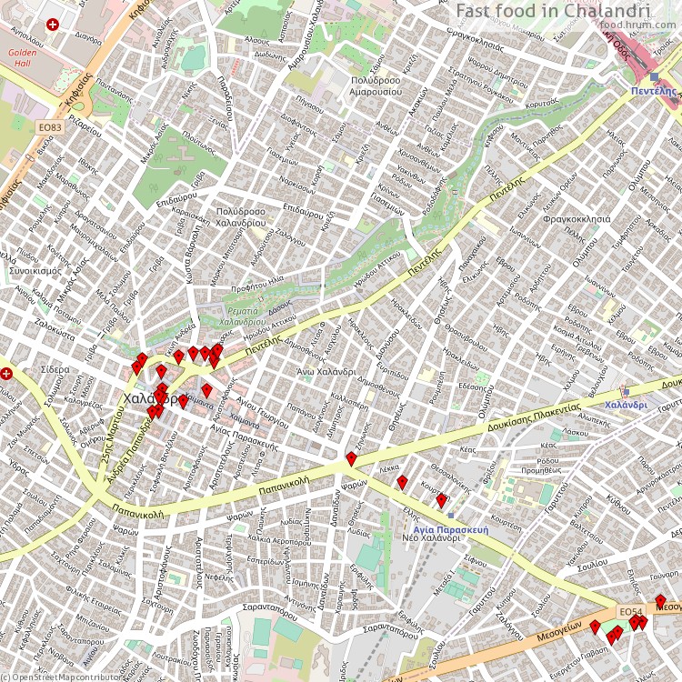 Fast food Χαλάνδρι - map of restaurants